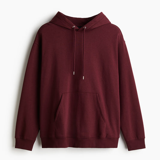 DeFrnt Men's Cotton Regular Fit Maroon Hoodie