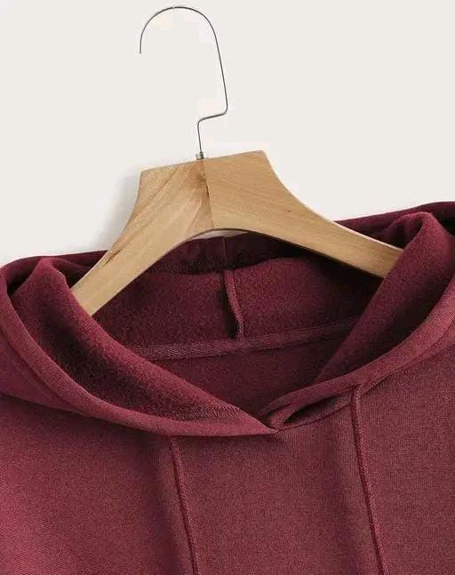 DeFrnt Men's Cotton Regular Fit Maroon Hoodie