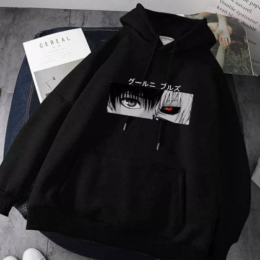 Tokyo Ghoul Kaneki Ken Eyes Japan Anime Print Pullovers Hoodie Men Loose Hop Sweatshirt Punk Streetwear Harajuku Women Hoody