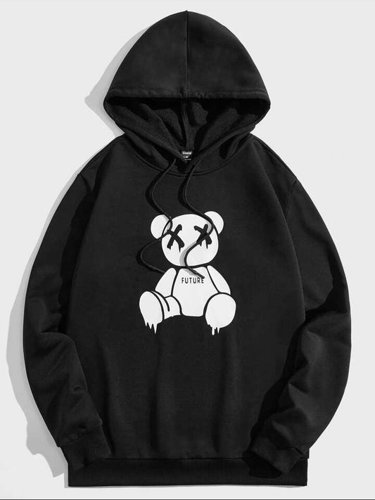 Manfinity VCAY Men Bear Print Drawstring Hoodie