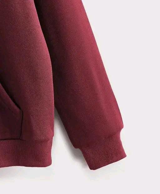 DeFrnt Men's Cotton Regular Fit Maroon Hoodie